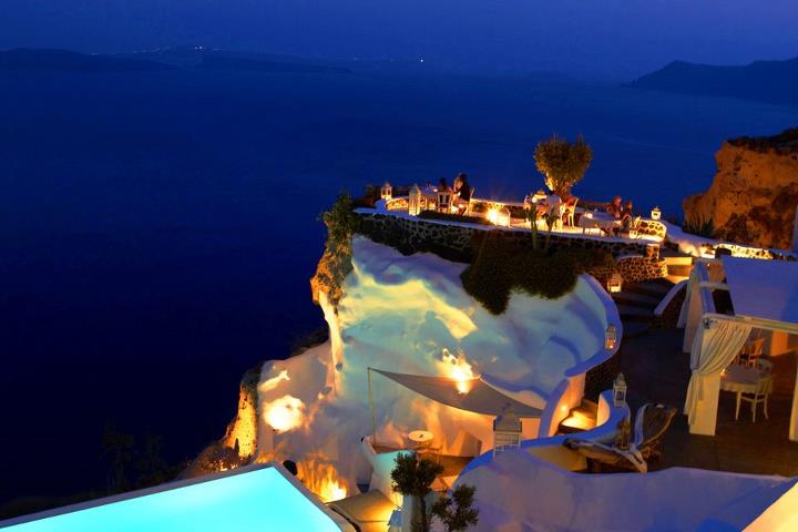 Santorini Island night Greece